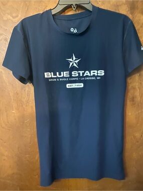 Medium Blue Stars Drum Corps Member Shirt.